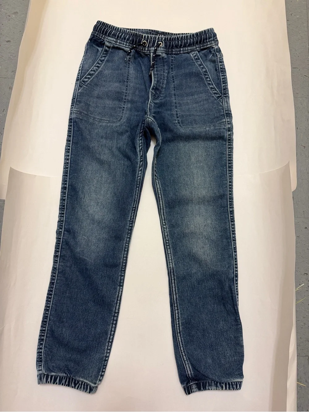 GAP Two-Tone Denim Jogger Pants - Light Blue & Dark Blue
